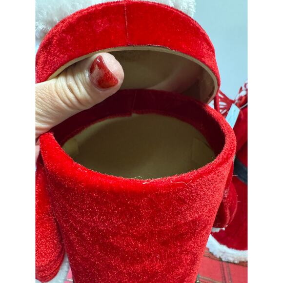 Hallmark / Santa and Elf / Felt / Christmas / Canisters / Wine Bottle Holders - Picture 3 of 4